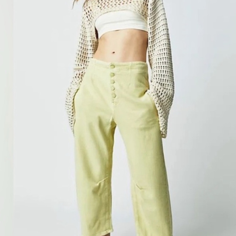We The Free Osaka Yellow Button-Fly Pants